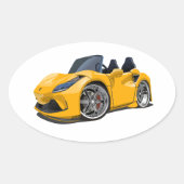 Cartoon super auto ovale sticker (Voorkant)