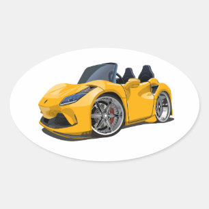 Cartoon super auto ovale sticker