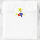 Cartoon Superheld Bedankt Vierkante Sticker (Tas)
