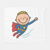 Cartoon Superheld Boy Vliegende Kinder T-shirt Fleece Deken (Voorkant (Horizontaal))