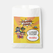 Cartoon Superheld Comic Book Boy's Party Bedankt Bedankzakje (Voorkant)