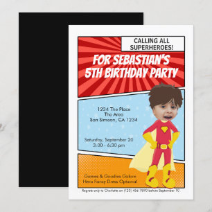Cartoon superheld Novelty Comic Birthday Party Kaart