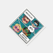 Cartoon Superheld Stripboek Leuke verjaardagsfeest Servet (Hoek)
