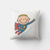 Cartoon Superhelden Jongen Vliegende Kids T-Shirt Kussen (Voorkant)