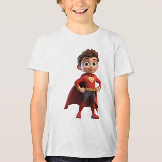 Cartoon Supper Hero Tri-Blend Shirt (Voorkant)