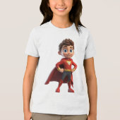 Cartoon Supper Hero Tri-Blend Shirt (Voorkant)