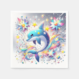 Cartoon Sweet Dolphin Baby shower Servet