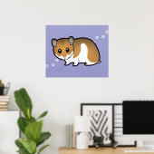 Cartoon Syrische Hamster Poster (Thuiskantoor)