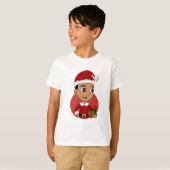 Cartoon T-Shirt met kerstmankop (Voorkant volledig)