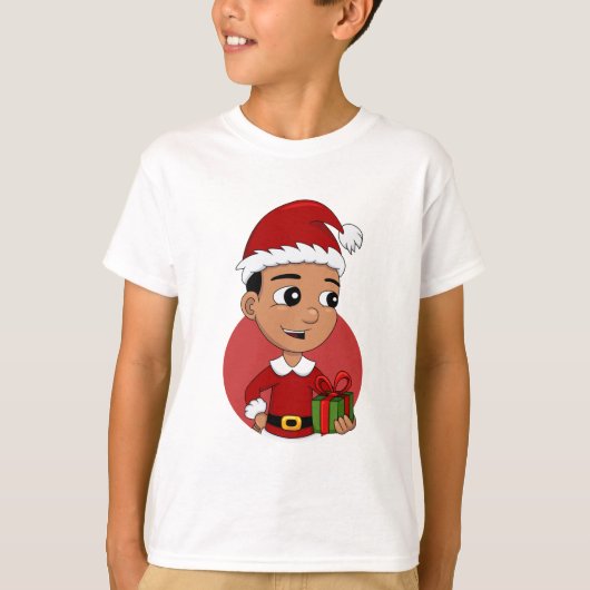 Cartoon T-Shirt met kerstmankop (Voorkant)