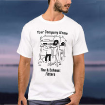 Cartoon T-Shirt voor banden en uitlaatgasfitters