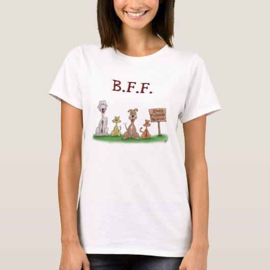 Cartoon T-shirts: Beste vrienden Forever T-shirt (Voorkant)