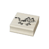 cartoon tabby cat art stamp rubberstempel (Stempel)