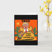 Cartoon Taco-Trump steekt altijd Sinaasappel uit Kaart (Gele Bloem)