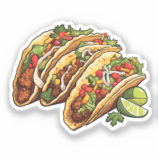 Cartoon taco's sticker (Voorkant)