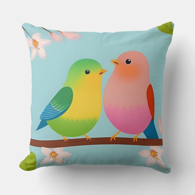 🐦 Cartoon Tak Vogel Kussen Knus Decor 🌿 (Voorkant)