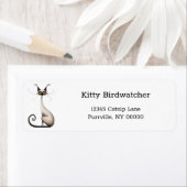 Cartoon Tan Siamese Cat Funny Retouradres Etiket (Insitu)