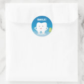 Cartoon Tand, Floss Tandheelkundige Sticker (Tas)