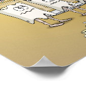 Cartoon ; tanden op controle bij de tandarts poster (Hoek)