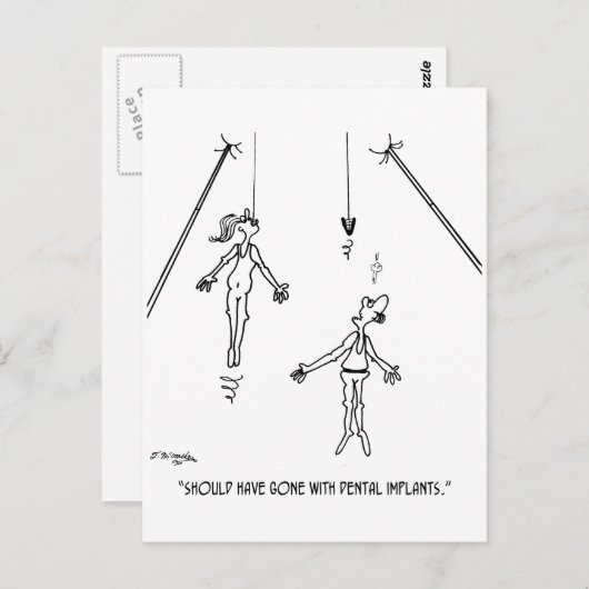 Cartoon tandheelkundig implantaat 9468 briefkaart (Voorkant / Achterkant)