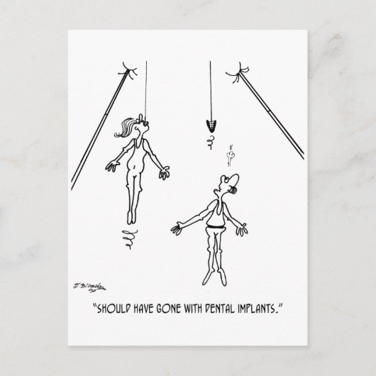 Cartoon tandheelkundig implantaat 9468 briefkaart (Voorkant)