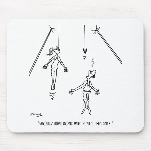 Cartoon tandheelkundig implantaat 9468 muismat (Voorkant)