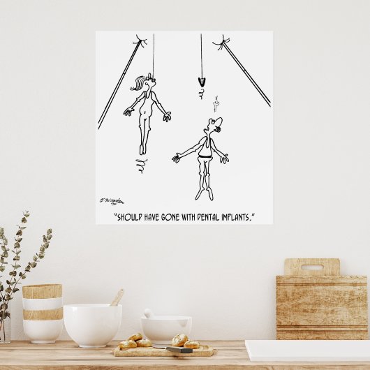 Cartoon tandheelkundig implantaat 9468 poster (Keuken)