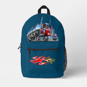 Cartoon tankwagen bedrukte rugzak
