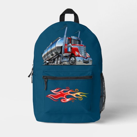 Cartoon tankwagen bedrukte rugzak (Voorkant)
