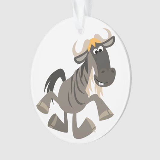 Cartoon Tap Dancing Wildebeest Acryl Ornament (voorkant)