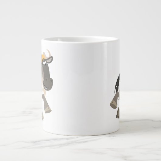 Cartoon Tap Dancing Wildebeest Jumbo Mok (Voorkant)