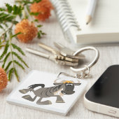 Cartoon Tap Dansend Wildebeest AcrylSleutelhanger Sleutelhanger (Voorkant Rechts)