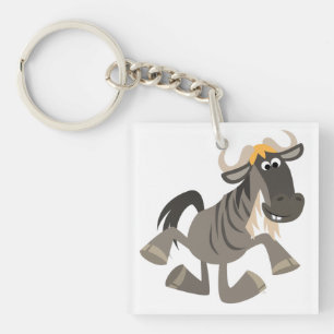Cartoon Tap Dansend Wildebeest AcrylSleutelhanger Sleutelhanger