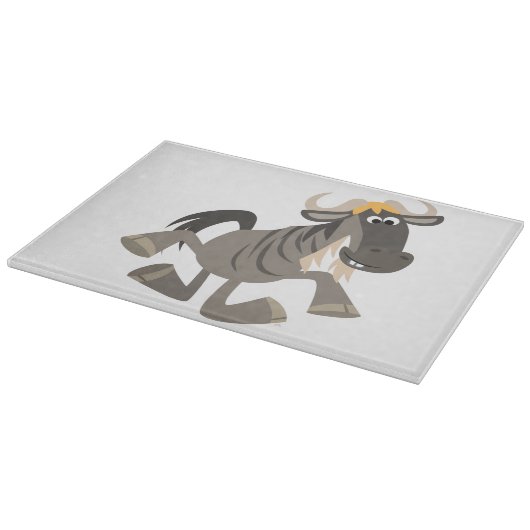 Cartoon Tap Dansend Wildebeest Cutting Board Snijplank (Hoek)