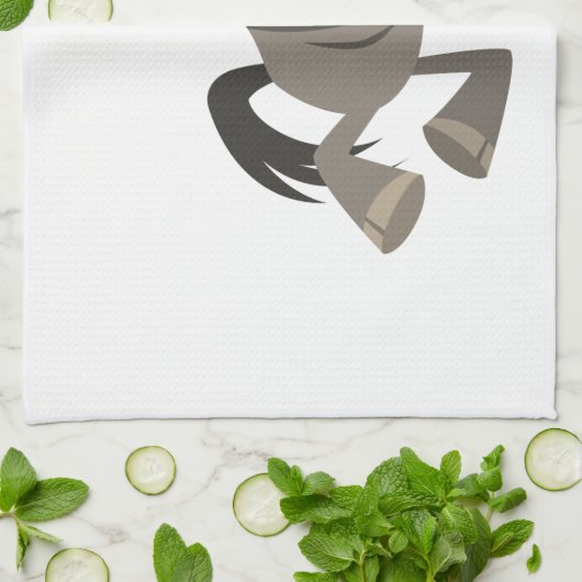 Cartoon Tap Dansend Wildebeest Kitchen Towel Theedoek (Gevouwen)