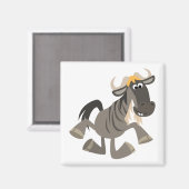 Cartoon Tap Dansend Wildebeest Magnet (Voorkant / Achterkant)