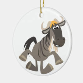Cartoon Tap Dansend Wildebeest Ornament