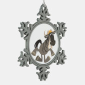 Cartoon Tap Dansend Wildebeest Pewter Ornament (Links)