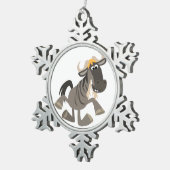 Cartoon Tap Dansend Wildebeest Pewter Ornament (Rechts)