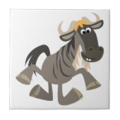 Cartoon Tap Dansend Wildebeest Tile Tegeltje (Voorkant)