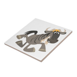 Cartoon Tap Dansend Wildebeest Tile Tegeltje