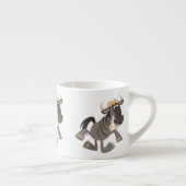 Cartoon Tap Dansende Wildebeest Espresso Mok (Rechts)