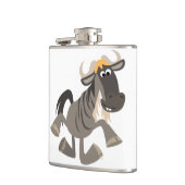 Cartoon Tap Dansende Wildebeest Hip Flask Heupfles (Links)