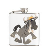 Cartoon Tap Dansende Wildebeest Hip Flask Heupfles (Voorkant)