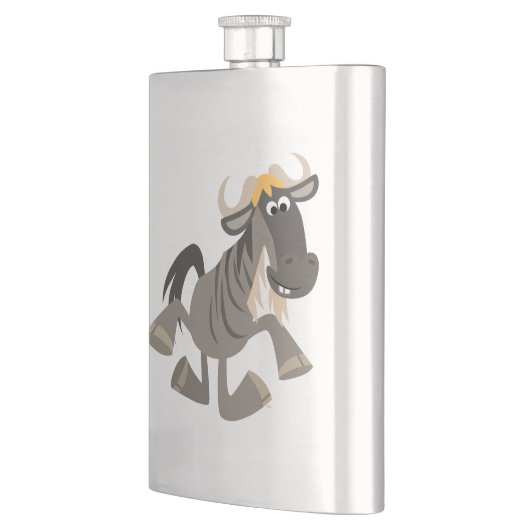 Cartoon Tap Dansende Wildebeest Klassieke Flassie Flacon (Links)
