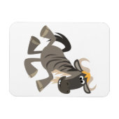Cartoon Tapdanserende Wildebeest Flexibele Magneet (Horizontaal)