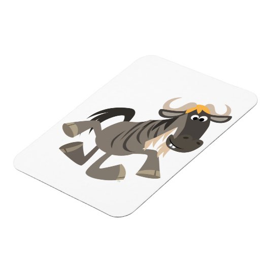 Cartoon Tapdanserende Wildebeest Flexibele Magneet (Linkerzijde)