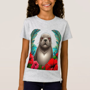 Cartoon Tattoo Kunst Van Hawaiiaanse Monniksrob T-shirt