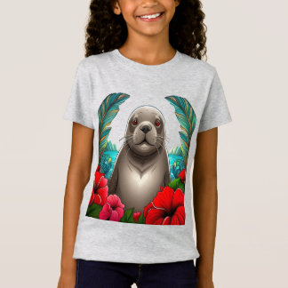 Cartoon Tattoo Kunst Van Hawaiiaanse Monniksrob T-shirt