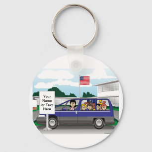 Cartoon Taxi van mam door PrintedPerfection.com Sleutelhanger